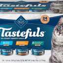 Blue Buffalo Tastefuls Wet Cat Food Paté Variety Pack, Made with Natural Ingredients, Chicken, Turkey & Chicken, Ocean Fish & Tuna Entrées, 5.5-oz Cans (24 Count, 8 of Each) (EXP 04/06/29)