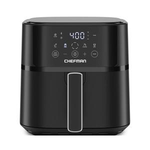 Chefman Air Fryer – 6 QT Compact Airfryer for Quick & Easy Meals in Minutes, Features Hi-Fry Technology for Extra Crisp, Touchscreen Controls with 4 Presets, Nonstick & Dishwasher Safe Basket - Black