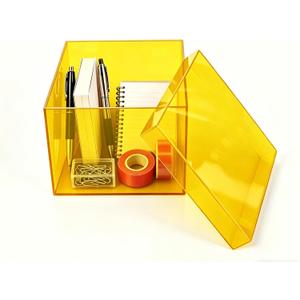 KissYou Acrylic Box with Lid Clear Display Square Cube Bathroom Counter Jewelry Storage Contanier Wedding Birthday Party Candy Gift Wrap Boxes