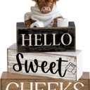 4 Pcs Highland Cow Bathroom Decor Farmhouse Bathroom Decor and Accessories Highland Cow Table Centerpiece Western Hello Sweet Cheeks Decoration for Home Office