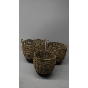 Set Of 3 Baskets For Home 49x16, 43x15, 36x13