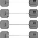 Refrigerator Lock, Heavy Duty Fridge Lock, Combination Lock for Refrigerator Cabinets, Drawers, Safety, Easy Install No Keys Needed (Grey-4Pack)