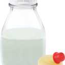 kitchentoolz 16 oz Glass Milk Bottle with Lid and Pour Spout  Small Glass Creamer Container for Refrigerator  Airtight Pint Milk Bottle for Coffee, Tea, and Liquid Storage