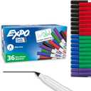 EXPO Dry Erase Markers, Low Odor Ink, Assorted Colors, Ultra Fine Tip, 36 Count