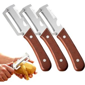 Kitchen multifunctional vegetable peeler 3 in 1, ultra-sharp stainless steel blade, suitable for peeling fruits and vegetables, with bottle opener, (3PCS)