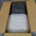 EKOSAVOR Take Out Containers 38 oz 40 Pack - Shrink Wrapped 3 Compartment Leakproof Catering | BPA Free PP Plastic Microwave & Freezer Safe | Flexible Reusable Commercial Black Lunch Boxes with Lid