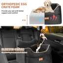 Dog Car Seat - Memory Foam Dog Booster Seats for Small Dogs Up to 25lbs-Elevated Pet Car Seat with Storage Pockets and Dogs Seat Belt-Pet Travel Bed for Front & Back Seats-Removable Washable-Black