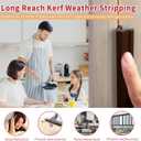 40 Feet Long Reach Door Weather Stripping Door Seal Strip, New Upgraded V-Shaped Replacement Kerf Weather Stripping for Door Frame Door Insulation, Easy Cut to Size(Brown)