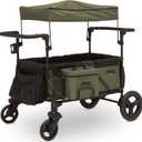 Jeep Deluxe Wrangler Stroller Wagon with Cooler Bag and Parent Organizer by Delta Children, Black/Green