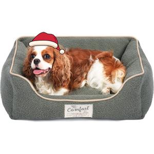 FluffyDream Small Dog Bed, Super Soft Pet Bed Furniture, Suitable for Dogs Up to 30lbs, 24'' x 20'', Sage