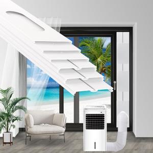 Portable Sliding Door Air Conditioner Kit, Adjustable AC Sliding Door Vent Kit 16.9 Inches - 90 Inches, with 2pack 3m seal, Suit for 5.1''/13cm Exhaust Hose
