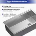 JOMOO 32Inch Brushed Stainless Steel Workstation Sink, 10 Deep Single Bowl Undermount Kitchen Sink Set with Accessories, 32x19 Inch