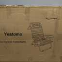 Yestomo Backpack Beach Chair for Adults, Folding Beach Chair with 4 Positions, Heavy Duty Chair with Large Cooler Pouch Support to 350LBS (Stripes_Blue&Cyan&Yellow), 12.6" x 20.5" x 26.5"