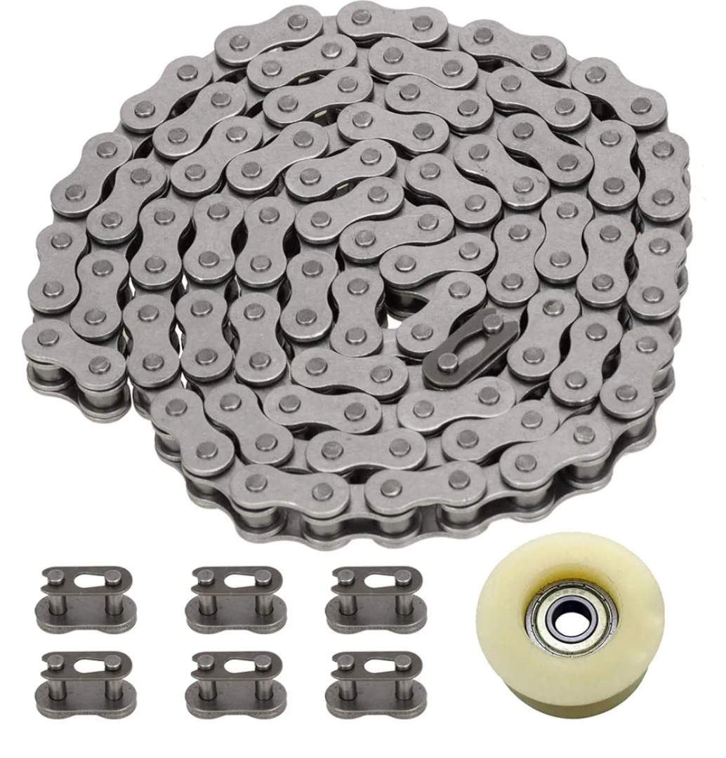 FVRITO 415 Chain 110L Links Compatible with 2 Stroke 49cc 60cc 66cc 80cc Engine Dirt Bike Motorized Bikes, Heavy Duty Chains Kit for Bicycle Motor Motorcycle with Master Link Chain Tensioner Parts