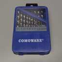 COMOWARE Drill Bit Sets for Metal- 19 Pcs Straight Shank M2 HSS Drill Bits for Stainless Steel, Cast Iron, Plastic and Wood