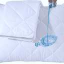 Waterproof Quilted Pillow Protectors Queen Ultra Soft Thick Pair 20x30 Inches Brushed Ultra Plush White Zippered Set of 2 Size Encasement