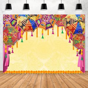 Aperturee Macrame Indian Traditional Wedding Backdrop 7x5ft Orange Flower Marigold Hindu Marriage Curtain Photography Background Party Decoration Bridal Shower Ceremony Decor Photo Booth Studio Props