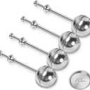 Numola Long Handle Tea Ball Stainless Steel with Drip Trays, 4Pcs Premium Tea Infuser Filter for Loose Leaf Tea, Reusable Fine Mesh Tea Infuser Diffuser Strainer for Cup and Teapot