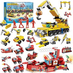 24 Pack Party Favors for Kids Building Set, Mini Cars Building Blocks Toy for Goodie Bag Stuffers Classroom Prizes, Valentines Day Easter Birthday Gift for Boys Girls Ages 6-12