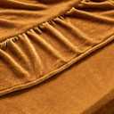 MIULEE Velvet Table Cloth with Decorative Ruffle Edge Luxurious Soft Washable Rectangular Tablecloth Thick Wrinkle-Resistant Oblong Table Cover for Kitchen Dining Party Wedding 60x102 Inch, Gold