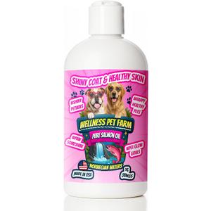 Pure Salmon Oil for Dogs – Omega 3 & 6 Supplement for Shiny Coat, Healthy Skin, Joint & Immune Support, All Breeds, 16 oz