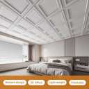 WOWSTAR 12-Pack 24"x24" Drop Ceiling Tiles, Waterproof Glue-Up Ceiling Panels, Modern Style 3D Wall Panels, White