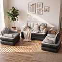 YITAHOME 3-Pc Air Sofa Bed Set with Pump, Queen and 2 Twin, Gray