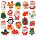 20 Pcs Mini Christmas Fridge Magnets, 1 Inch 3D Christmas Refrigerator Magnetic Decorations, Xmas Magnets for Whiteboard, Mailbox, Cabinet Bulletin Board, Kitchen Locker (20 Styles)