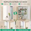 20 x 26 Medicine Cabinet Mirror, Moisture-Proof Aluminum Bathroom Medicine Cabinet with Mirror, Bathroom Mirror Cabinet with Adjustable Shelves, DTC Hinges, Recessed/Surface-Mounted