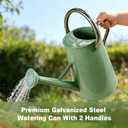 Watering Can for Outdoor&Indoor Plants1.5 Gallon5.7L Metal Watering Can with with Removable SpoutLarge Galvanized Steel Garden Flower Water Can Watering Pot with 2 HandlesCream Green