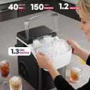 ICYGLEE Nugget Ice Maker Countertop with Handle, Ready in 4 Mins, Max 40lbs/24H, Chewable Ice, Self-Cleaning, Portable Sonic Ice Maker with Basket and Scoop, for Home/Party/RV/Camping (Black)