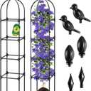 Fabulas Garden Obelisk Trellis for Climbing Plants Outdoor, 6 Ft Rustproof Plastic Coated Metal Vine Plant Trellis Support for Pots, Wisteria, Morning Glory, Clematis, Jasmine, Rose, Tomato, 2 Pack