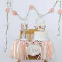 DCJHFJ Wildflower 1st High Chair Banner Birthday Party Decorations for Girl Light Pink One Flower Cake Topper 1st Birthday Decorations Supplies
