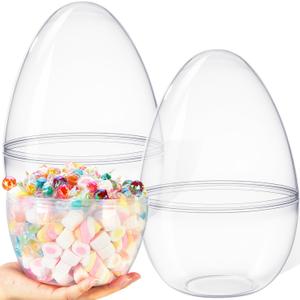 JOYIN 10" Transparent Jumbo Easter Eggs, 8 PCS Clear Fillable Plastic Giant Eggs Empty for Easter Egg Hunt, Candy Treats, Basket Stuffers, Party Supplies, Holiday Decoration