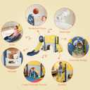 8 in 1 Toddler Playset Toddler Slide and Climber Playset, L-Shaped Kids Slide with Basketball Hoop, Telescope & Storage, Sturdy Indoor Outdoor Playground, for Boys Girls 1-3+, Style B