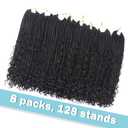 Goddess Bohemian Box Braids Crochet Hair - 14 Inch Curly Ends, 8 Packs Synthetic Braiding Hair Extensions for Black Women (14 Inch, 1B)