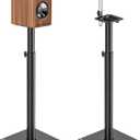 TVON Speaker Stand Height Adjustable from 32"-43" Bookshelf Speaker Stand Pair for Satellite Speakers with 360 Swivel, Ideal for Home Theater and Music Studio, Set of 2 for Bose Polk JBL Sony Yamaha (BLACK)