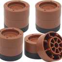 Brown Bed Risers (Set of 4), Adjustable Furniture Risers, 2.3 Inch Height, 1300 lbs Capacity (Raise: 1.3"/2.3")