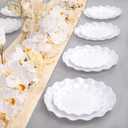 LIYH 24 Pcs White Plastic Plates Reusable - Unbreakable Party Plates, Microwave & Dishwasher Safe Camping Plate Sets Perfect for Parties, Birthday, Picnics, BPA Free (12Guests)