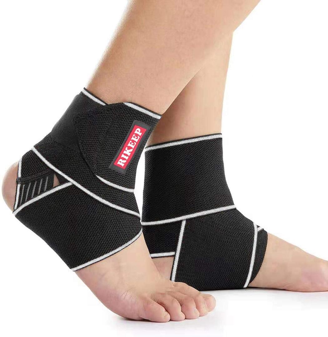 Candy Li Ankle Brace for Sprained Ankle, Ankle Support for Women & Men, Adjustable Compression Wrap Breathable Nylon Super Elastic & Comfortable for Sports Grey(1 Pair)