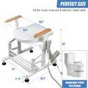 Lift Toilet Seat for Elderly with Wooden Armrests, FS/HS Eligible Electric Sit to Stand Lift for Elderly and Disabled, Toilet Seat Lift Supports Up to 440lbs