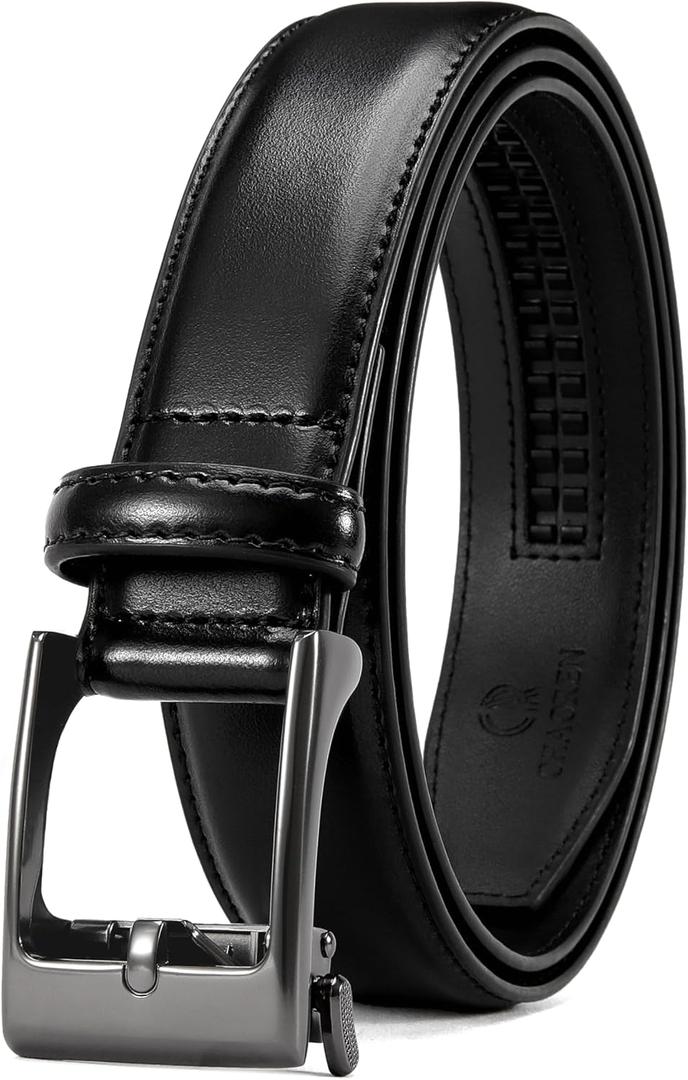 CHAOREN Boys Belt - 1 1/4" Ratchet Kids leather Belt - Perfect Companion to Kids Dress Shoes and Casual Wear (Medium - Fits Size 7-14 Pants, Black)
