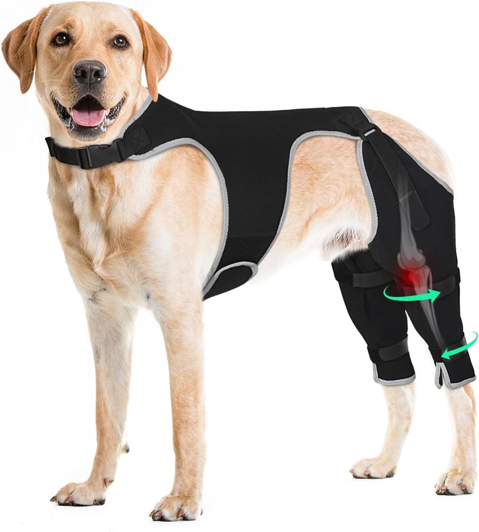 Dog Recovery Sleeve Back Leg Breathable Dog Rear Leg Sleeve for ACL/TPLO Wound Recovery, Adjustable Dogs Pants with Reflective Edge Suitable for Male and Female Pets Cone Alternative,XXL