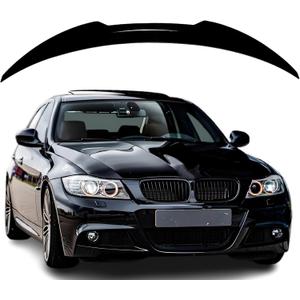 Rear Spoiler Wing Compatible with 2005 2006 2007 2008 2009 2010 2011 2012 BMW 3 Series Sedan E90 328i 335i M4 Style, Not fit 2-door Gloss Black