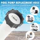 Pool Hoses for Above Ground 1.5 Diameter 16" Long Accessory Swimming Pool Replacement Hose, 2 Pack Filter Pump Hose Compatible with Pump Models