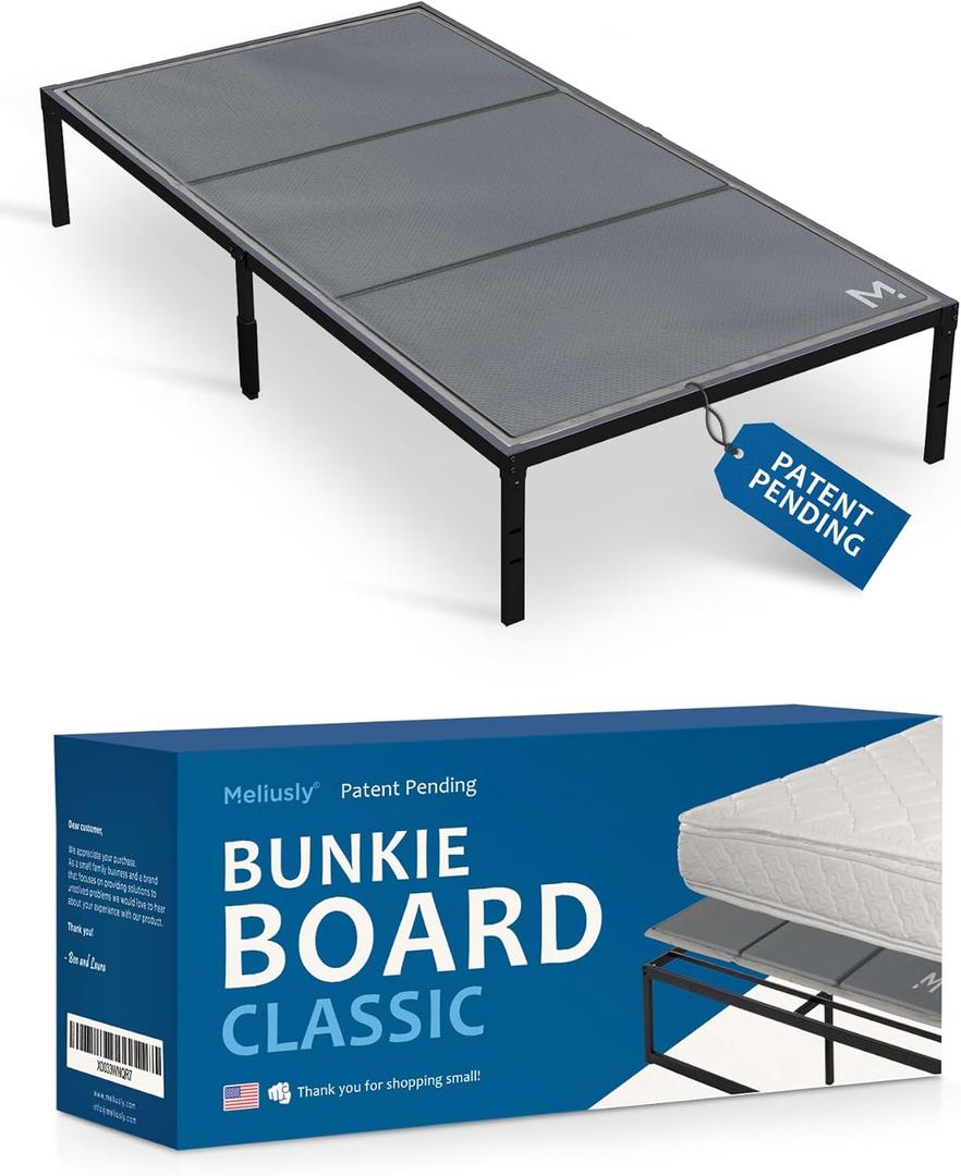 Meliusly Premium 10mm Bunkie Board Twin XL Size (38x79'') Patent Pending Low Profile Bed Board Design - Breathable, Noise Minimizing, Moisture Resistant Bunkieboards, Low Profile Bed Support