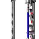 Vacuum Stand for Dyson Gen5 V15 V12 V11 V10 V8 V7 V6  Stable Metal Holder with Hidden Cord Management, Storage Rack for Dyson Cordless Vacuum & Accessories, Easy Installation (With Hooks (Oval Head), Dark Gray)