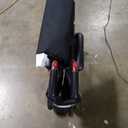Medline Lightweight Foldable Transport Wheelchair with Handbrakes and 12-Inch Wheels, Red Frame, Black Upholstery