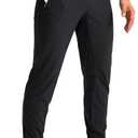 Pudolla Men's Lightweight Jogger Pants Workout Gym Running Pants with Zipper Pockets for Athletic Casual (Large, Black)