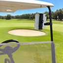 Golf Cart Tablet Holder, Length Adjustable/360 Rotatable Golf Cart Pole Stand Clamp for iPad Pro 11 12.9, Galaxy Tab, 4-13'' Devices, Heavy Duty Golf Tablet Phone Mount, Square Clip